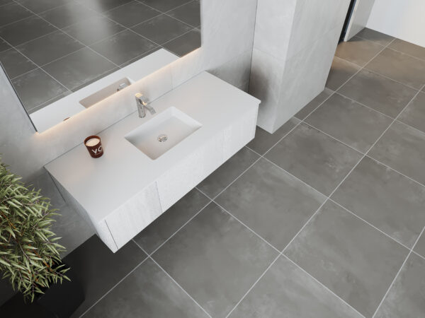 Laviva Legno 54" Alabaster White Bathroom Vanity with Matte White VIVA Stone Solid Surface Countertop