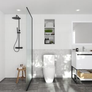 Laviva Alto 30" White Bathroom Vanity with White Carrara Marble Countertop