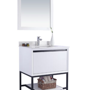 Laviva Alto 30" White Bathroom Vanity with White Quartz Countertop