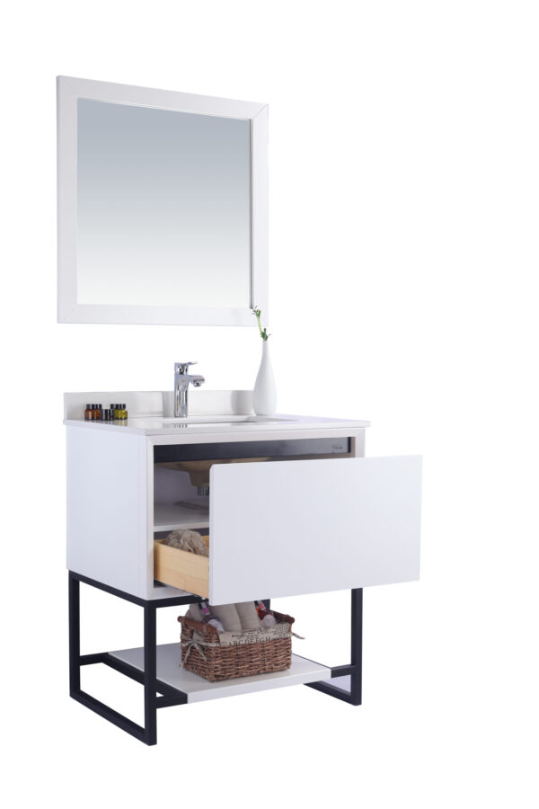 Laviva Alto 30" White Bathroom Vanity with White Quartz Countertop