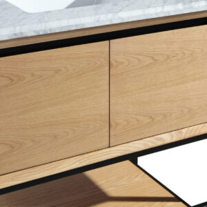 Laviva Alto 36" California White Oak Bathroom Vanity with White Carrara Marble Countertop