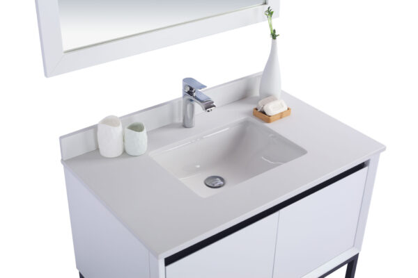 Laviva Alto 36" White Bathroom Vanity with White Quartz Countertop