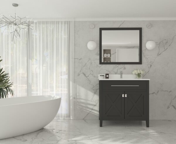 Laviva Wimbledon 36" Espresso Bathroom Vanity with White Quartz Countertop