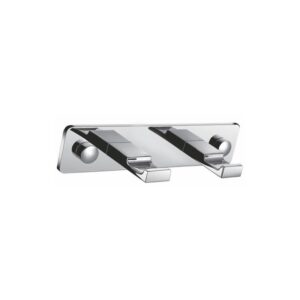 KubeBath 8219-2 Aqua Piazza Robe Hook with 2 Hooks in Triple Chrome