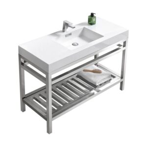 KubeBath AC48 Cisco 48 Inch Stainless Steel Console with Acrylic Sink in Chrome