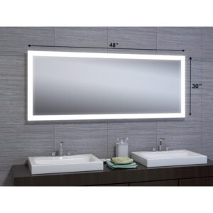 Castello USA ANGELINA3048 Angelina 48 x 30 Inch LED Bathroom Mirror with On/Off Sensor