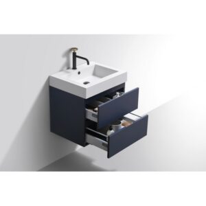 Kubebath BSL24 Bliss 23 5/8 Inch Wall Mount Single Sink Bath Vanity