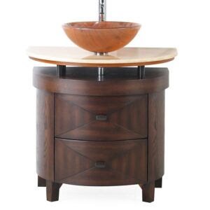 Chans Furniture BWV-026 Verdana 32 Inch Brown Bathroom Vessel Sink Vanity