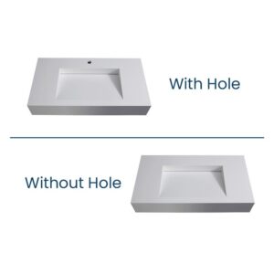 Castello USA CB-GM-2053-36 Pyramid 35 3/8 Inch Wall Mounted Counter Top Vessel Bathroom Sink