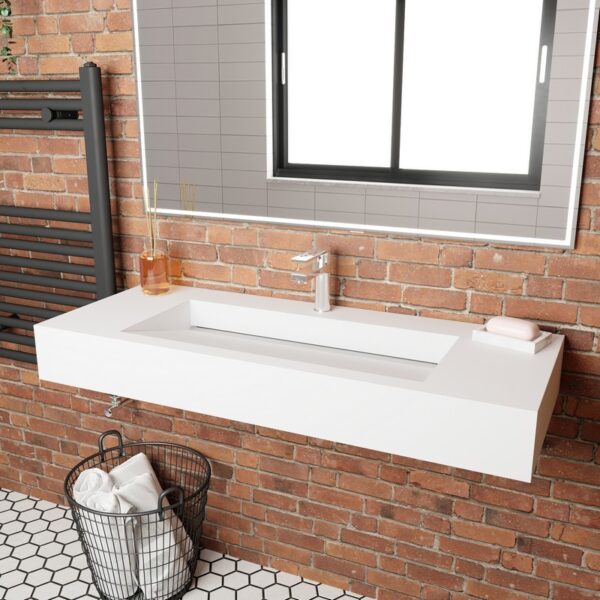 Castello USA CB-GM-2053-48 Pyramid 48 Inch Wall Mounted Counter Top Vessel Bathroom Sink