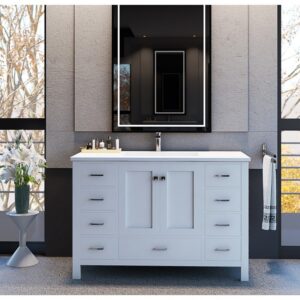 Castello USA CB-GM-2066-48 Serenity 48 Inch Drop-in Vanity Countertop Sink