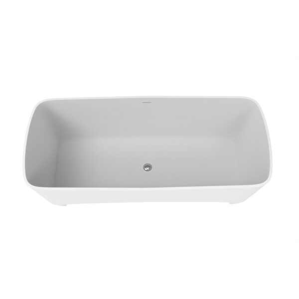 Castello USA CB-GM-8005 Coronado 70 7/8 Inch Solid Surface Freestanding Bathtub with Drainer and Overflow