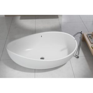 Castello USA CB-GM-8015 Newport 70 7/8 Inch Stone Resin Freestanding Bathtub