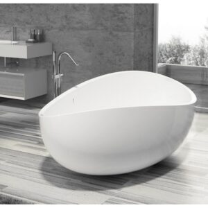 Castello USA CB-GM-8015 Newport 70 7/8 Inch Stone Resin Freestanding Bathtub