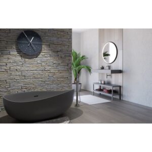 Castello USA CB-GM-8015 Newport 70 7/8 Inch Stone Resin Freestanding Bathtub