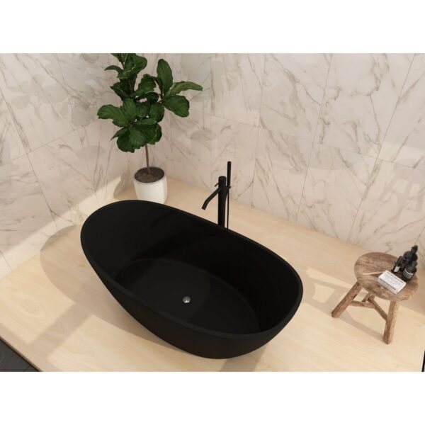 Castello USA CB-GM-8016S Manhattan 59 Inch Stone Resin Freestanding Bathtub