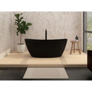 Castello USA CB-GM-8016S Manhattan 59 Inch Stone Resin Freestanding Bathtub