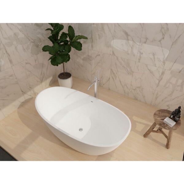 Castello USA CB-GM-8016S Manhattan 59 Inch Stone Resin Freestanding Bathtub