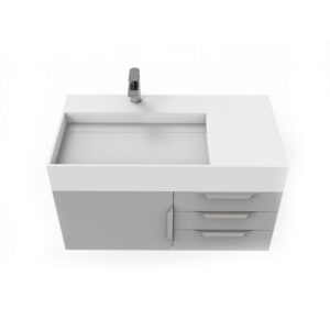 Castello USA CB-AMAZON-36G-SET Amazon 35 Inch Grey Vanity Set with Top