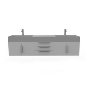 Castello USA CB-AMAZON-72G-SET Amazon 71 3/4 Inch Grey Vanity Set with Top