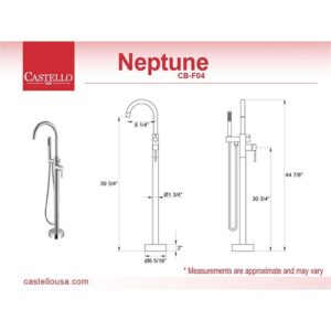 Castello USA CB-NEPTUNE-D Drift Neptune 44 7/8 Inch Tub Filler with Shower Attachment