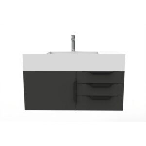 Castello USA CB-NILE-36B-SET Nile 35 Inch Black Vanity Set with Top
