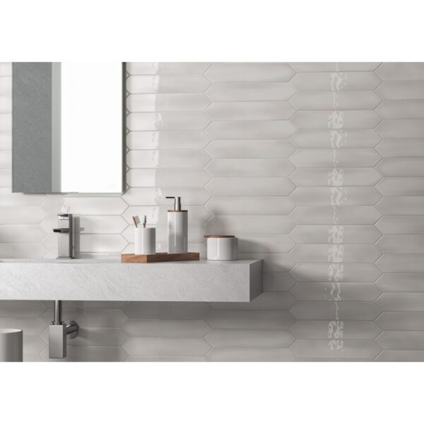 Castello USA CB-OPT-WHT-2X13 Italy 2 1/2 x 13 Inch White Glossy Ceramic Subway Wall Tile Picket