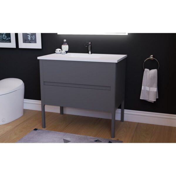 Castello USA CB-SERENA-36G-SET Serena 36 Inch Grey Vanity Set with Top