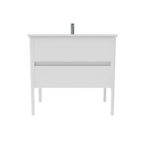 Castello USA CB-SERENA-36W-SET Serena 36 Inch White Vanity Set with Top