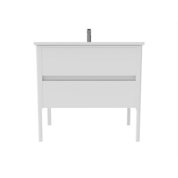 Castello USA CB-SERENA-36W-SET Serena 36 Inch White Vanity Set with Top