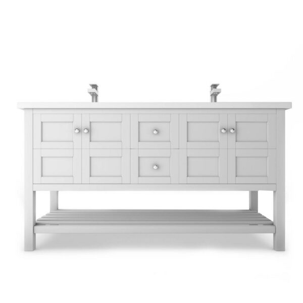 Castello USA CB-VENICE-60W-SET Venice 60 Inch White Vanity Set with Top