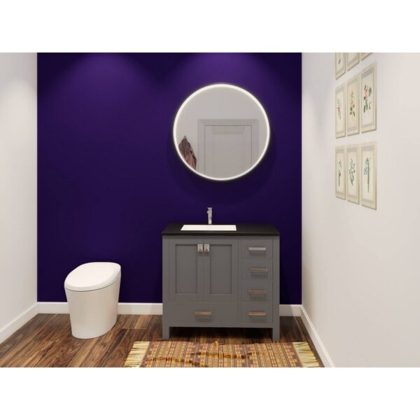 Castello USA CB-YAM-36G-SET Yamyam 36 Inch Grey Vanity Set with Top