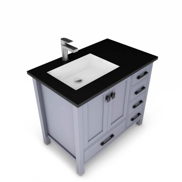 Castello USA CB-YAM-36G-SET Yamyam 36 Inch Grey Vanity Set with Top