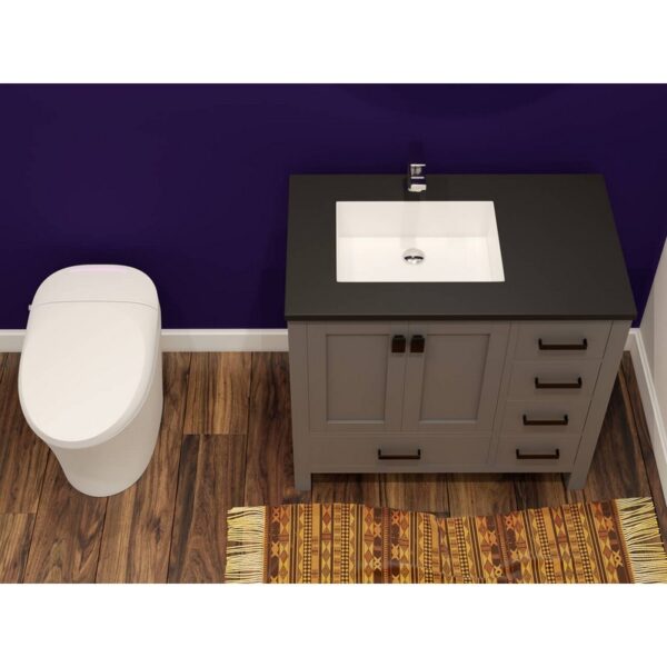 Castello USA CB-YAM-36G-SET Yamyam 36 Inch Grey Vanity Set with Top