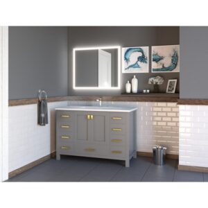 Castello USA CB-YAM-48G-SET Yamyam 47 Inch Grey Vanity Set with Top