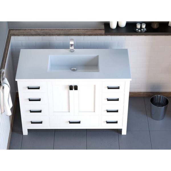 Castello USA CB-YAM-48W-SET Yamyam 47 Inch White Vanity Set with Top