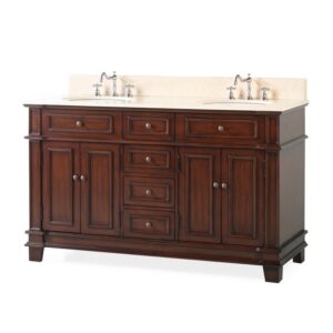 Chans Furniture CF-3048M-60 60 Inches Timeless Classic Sanford Double Sink Bathroom Vanity