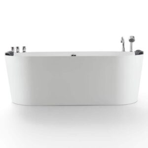 Empava EMPV-71AIS08 71 x 31 1/2 Inch Luxurious Whirlpool Acrylic Alcove Bathtub with Tub Filler - White