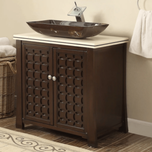 Chans Furniture HF339A Giovanni 30 Inch Espresso Vessel Sink Bathroom Vanity