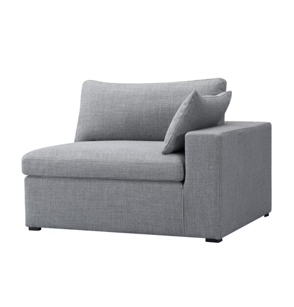 GFURN Ines Sofa - 1-Seater Single Module with Left Arm - Grey Fabric
