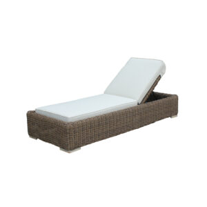 OUTSY Milo 79 X 31.5 Inch Outdoor Wicker Aluminum Frame Sun Lounger in Brown