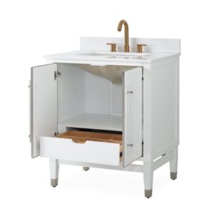 Chans Furniture Q164WT-30QT Bertone 30 Inch Bathroom Sink Vanity - White