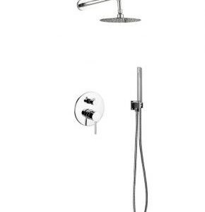 Kubebath R-WR8HH2V  Aqua Rondo Shower Set with 8 Inch Rain Shower and Handheld