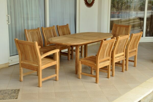 Anderson Bahama Sahara 9-Pieces 78" Oval Dining Set