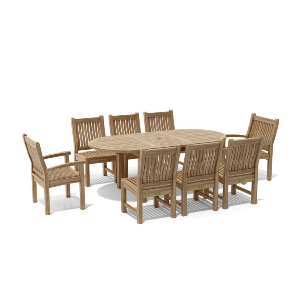 Anderson Bahama Sahara 9-Pieces 78" Oval Dining Set