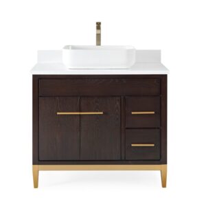 Chans Furniture TB-9936DK-36QT 36 Inches Tennant Brand Modern Style With Beatrice Vessel Single Sink Bathroom Vanity