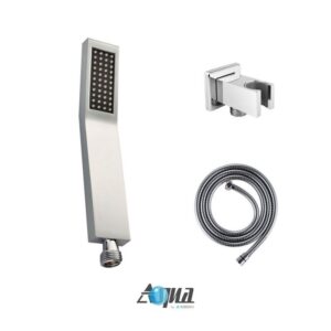 Kubebath KB WR300TFHH3V Aqua Piazza Shower Set with 12 Inch Square Rain Shower, Tub Filler and Handheld