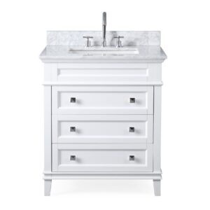 Chans Furniture ZK-1810-V30W 30 Inch Tennant Brand Felix Bathroom Vanity in White