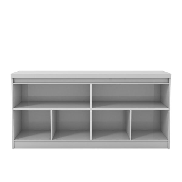 Manhattan Comfort Viennese 62.99 in. 6-Shelf Buffet Cabinet with Mirrors in White Gloss