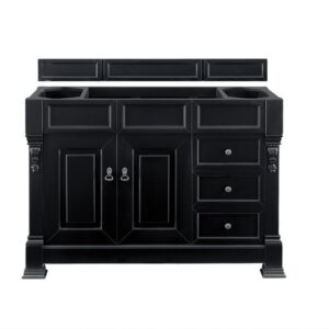 James Martin 147-114-5236-3AF Brookfield 48 Inch Antique Black Single Vanity with Drawers with 3 cm Arctic Fall Solid Surface Top